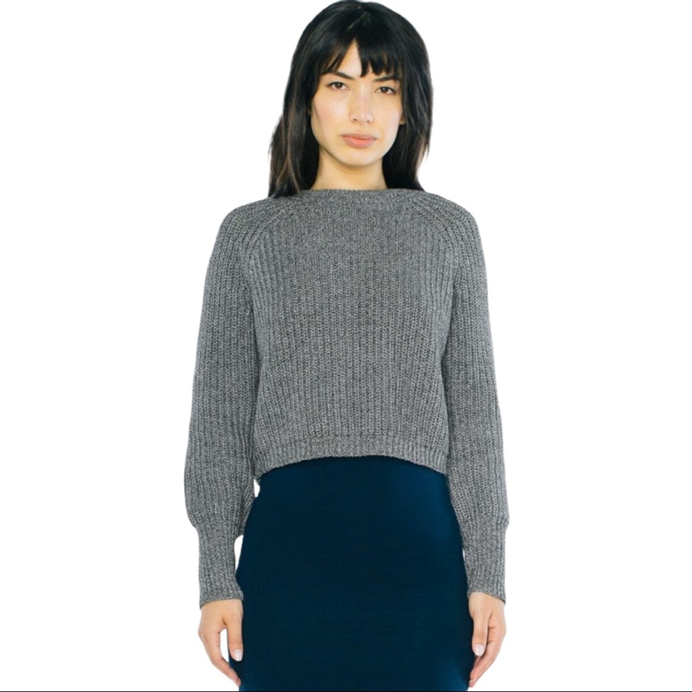 American Apparel Fisherman’s Knit Cropped Sweater - XL